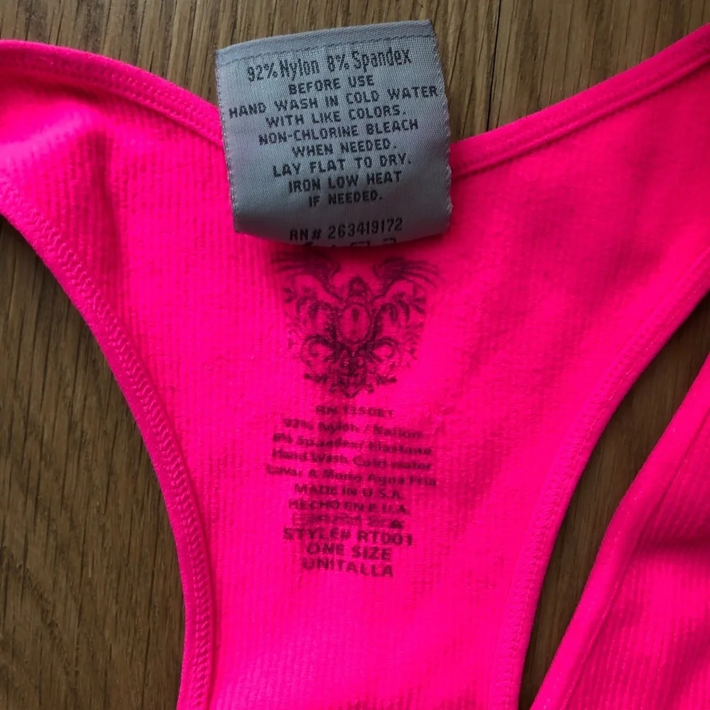 Phat Buddha neon pink racer back tank seamless one size - Picture 2 of 3